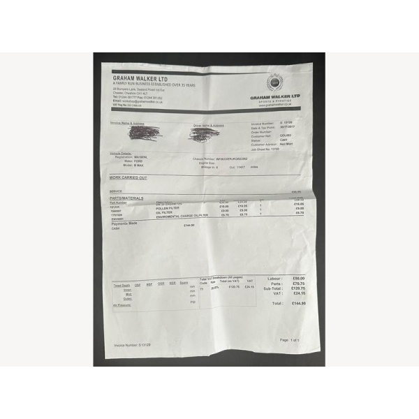 Ford B-max - 1.0 ZETEC 5d 100 BHP TIMING BELT KIT DONE @ 51,329