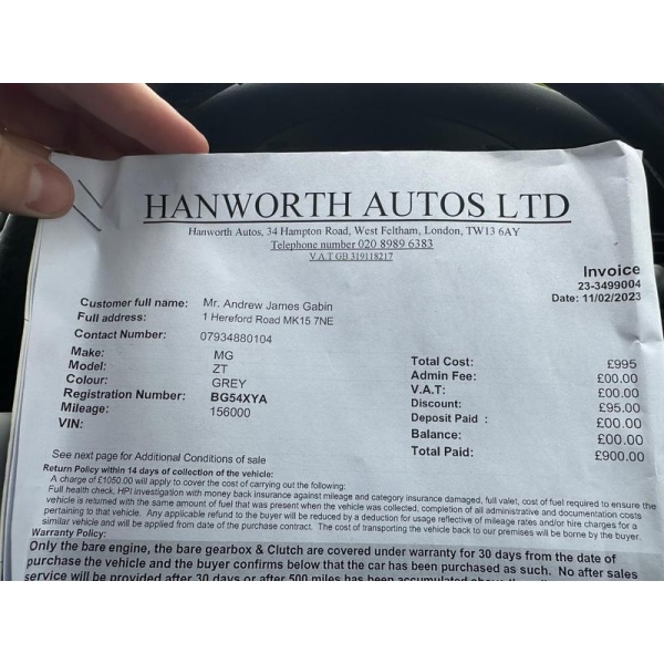 MG ZT - 2.0 135 CDTi + Saloon 4dr Diesel Manual (163 g/km, 129 bhp)