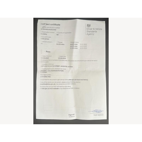 Ford B-max - 1.0 ZETEC 5d 100 BHP TIMING BELT KIT DONE @ 51,329