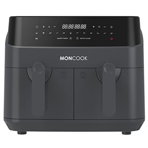 MONCOOK Double Air Fryer 9L with 2 x 4.5L Baskets