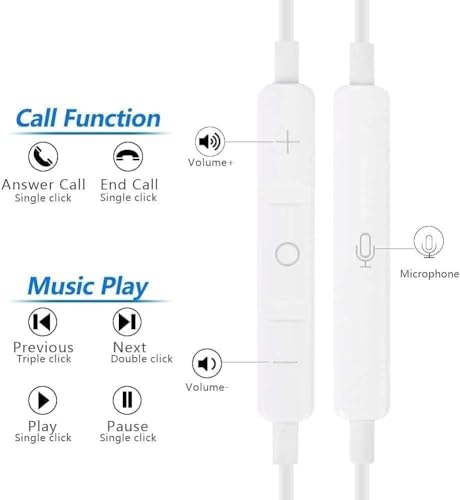 In-Ear Wired Headphones 3.5mm Jack with Mic & Volume Control