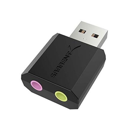 SABRENT USB to 3.5mm Audio Adapter, External Sound Card