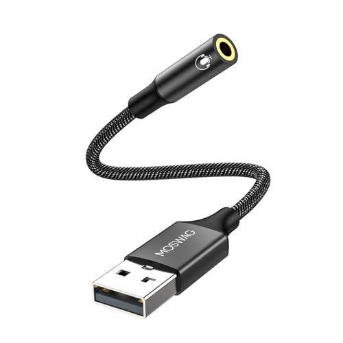 MOSWAG USB to 3.5mm Audio Jack Adapter, 20cm
