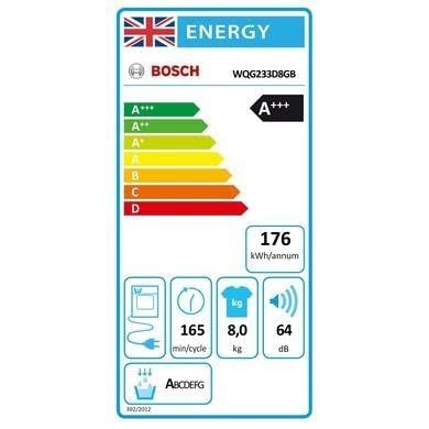 Bosch 8kg Heat Pump Tumble Dryer, AutoDry, White, Serie 6