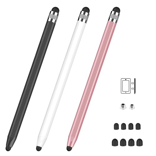 MEKO Stylus Pens for Touch Screens, 3-Pack with Extras