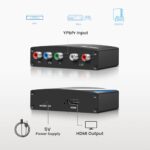 Component to HDMI Converter, 5RCA RGB+R/L Audio, 1080P