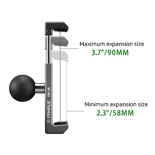 FANAUE Aluminum Phone Holder with 25mm Ball for 5.8-9.4cm Smartphones, RAM Mounts Compatible