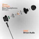 Betron BS10 Wired Earphones with 12mm Driver, Black