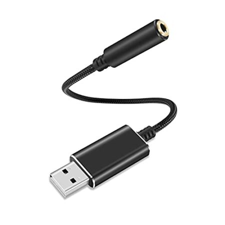 JeoPoom USB to 3.5mm Audio Adapter, External Sound Card