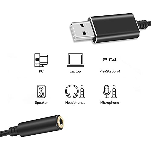 JeoPoom USB to 3.5mm Audio Adapter, External Sound Card