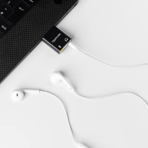 Hypercube USB to 3.5mm Audio Adapter, TRRS with DAC