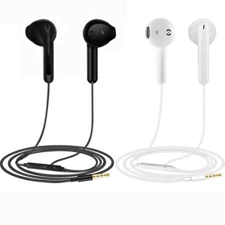 2 Pack Wired In-Ear Earphones with Mic, Noise Isolating