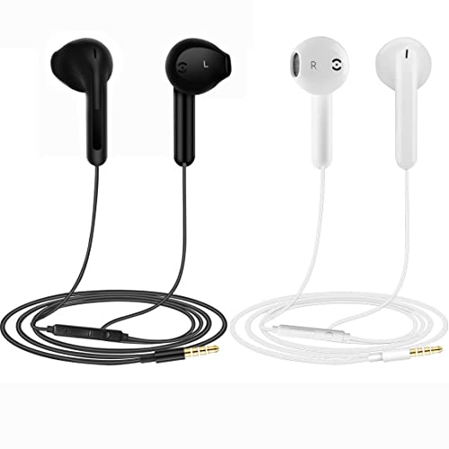 2 Pack Wired In-Ear Earphones with Mic, Noise Isolating