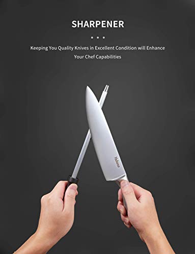 16-Piece German Steel Knife Set with Block by Yabano