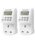 DEWENWILS Digital Lamp Timer Plug, 20 Weekly Settings (2 Pack, 13A/3200W)