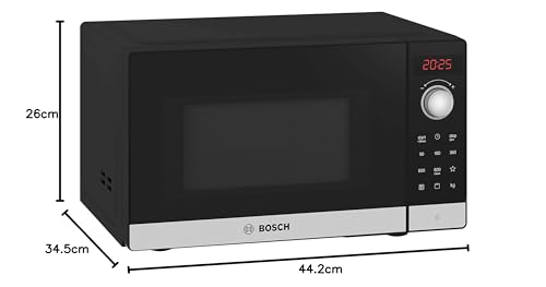 Bosch Serie 2 Freestanding Microwave, 44 x 26 cm, Stainless Steel