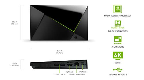 NVIDIA SHIELD TV Pro; 4K HDR, Dolby Vision, AI Upscaling