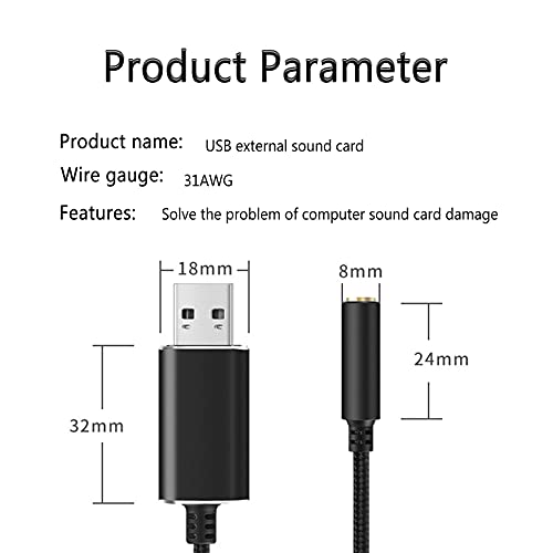 JeoPoom USB to 3.5mm Audio Adapter, External Sound Card