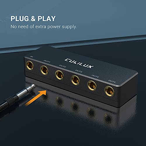 Cubilux 5-Channel 6.35mm Headphones Splitter Box, 5-Way