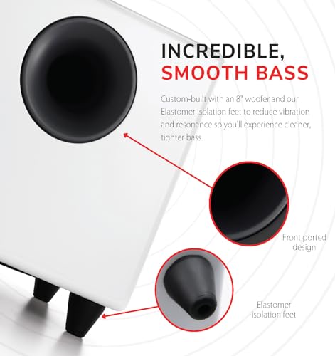 Audioengine S8 250W 20cm Powered Subwoofer (White)