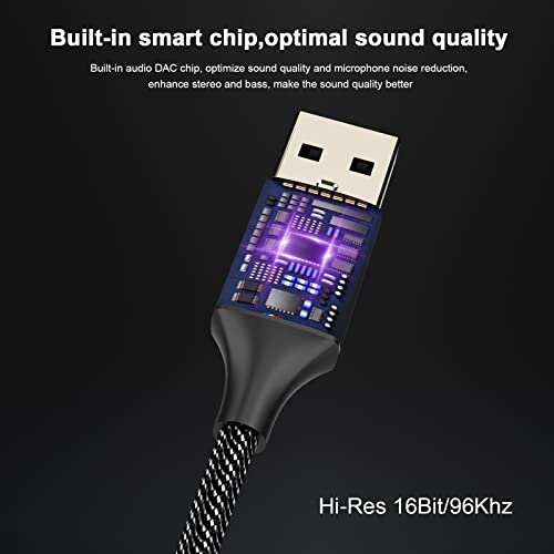 MOSWAG USB to 3.5mm Audio Adapter, External Sound Card