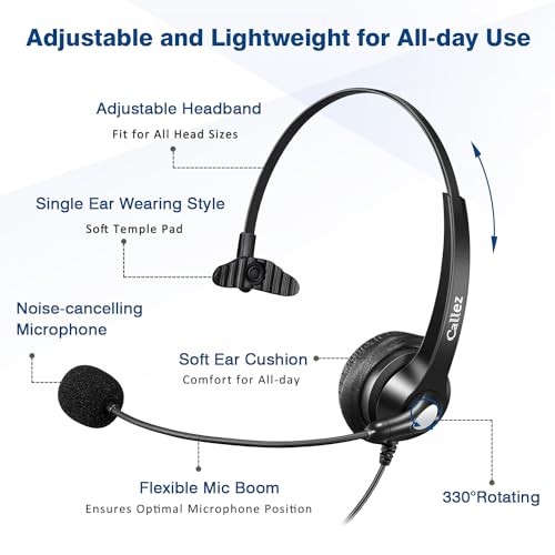 USB Headset with Mic, Noise Cancelling, Audio Controls