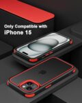 MobNano Ultra Thin Hybrid Case for iPhone 15 - Black/Red