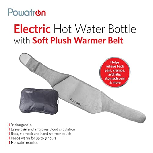 Vivo Rechargeable Electric Hot Water Bottle with Plush Belt
