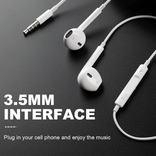 In-Ear Wired Headphones 3.5mm Jack with Mic & Volume Control