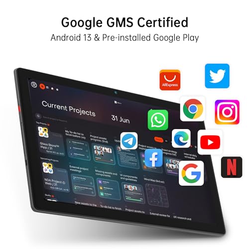 Byxsb 10" Android Tablet, 64GB, Quad-Core, Android 13, HD Display
