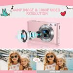 Digital Camera, 44MP, 2.4" LCD, 16X Zoom, Pink