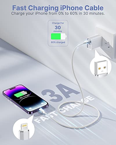 Aioneus 2M MFi Certified Lightning iPhone Charger Cable