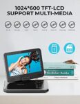 DBPOWER 25cm Portable DVD Player with 10" Swivel Screen