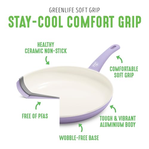 GreenLife Ceramic Nonstick 16-Piece Cookware Set, Lavender