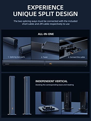 MEREDO 180W Detachable Sound Bar with Subwoofer 2.1CH