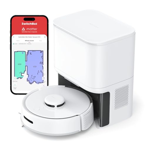 SwitchBot K10+ Mini Robot Vacuum, Self-Emptying, LiDAR, Alexa