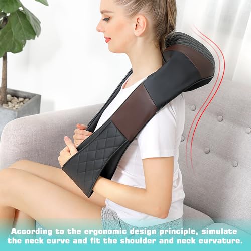 Heated Shiatsu Neck & Back Massager, 4D Deep Tissue