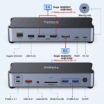 USB C Dock 15-in-1 Dual Monitor 8K/4K 100W PD Ethernet Dell HP