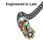 4-in-1 Multi Charger Cable, 1.2M Nylon Braided - Grey