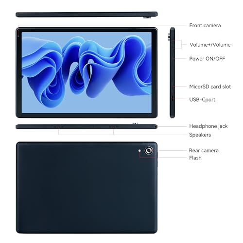 XCX 25.4cm Tablet Android 13, 8GB RAM 128GB ROM, Black