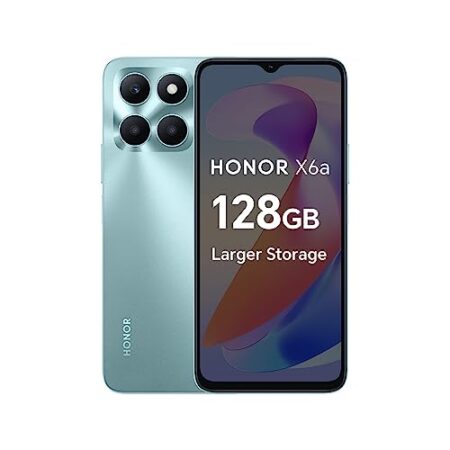 HONOR X6a Mobile, 16.5cm 90Hz Display, 4GB+128GB, 5200mAh, Cyan