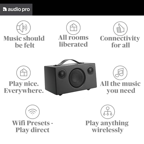 Audio Pro T3 Portable Bluetooth Speaker - Black