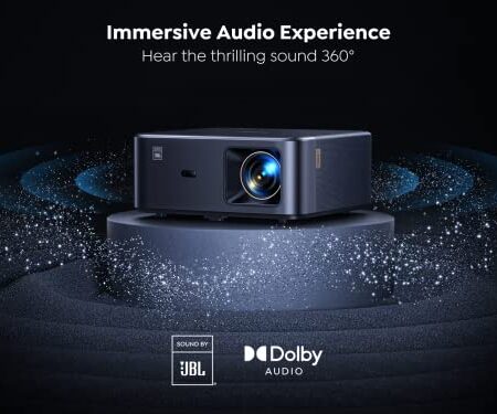 4K Android TV Projector, 800 ANSI, WiFi6, Bluetooth, FHD