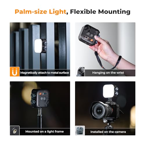 K&F Concept Magnetic LED Light, 2500K-9900K, CRI 96+, Black