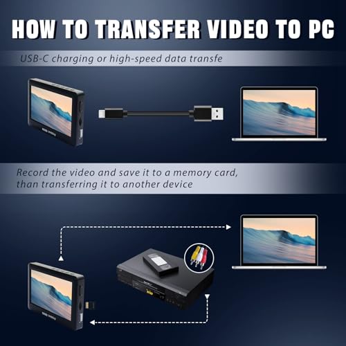 Mwin Video to Digital Converter with 10.9 cm Screen