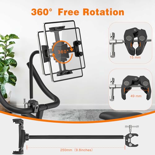 Tendak Exercise Bike Tablet Holder, Adjustable Mount