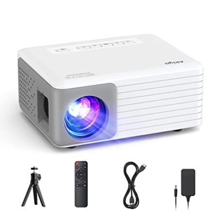 Mini Projector with Tripod, AKIYO O1, Full HD 1080P, 65000 Hrs