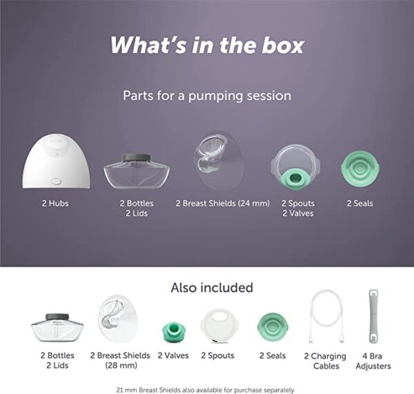 Elvie Double Electric Wearable Breast Pump (24mm/28mm)