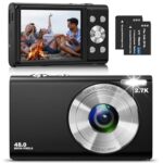 Digital Camera, 48MP 2.7K HD, 2.8" Screen, 16X Zoom, Black
