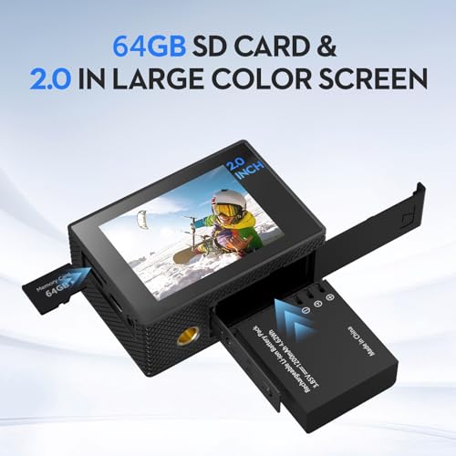 AKASO 4K30fps Waterproof Action Camera - 20MP Dual Screen
